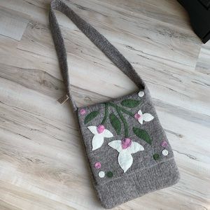 Safal Crafts Handmade Felt Satchel Purse Gray NWT